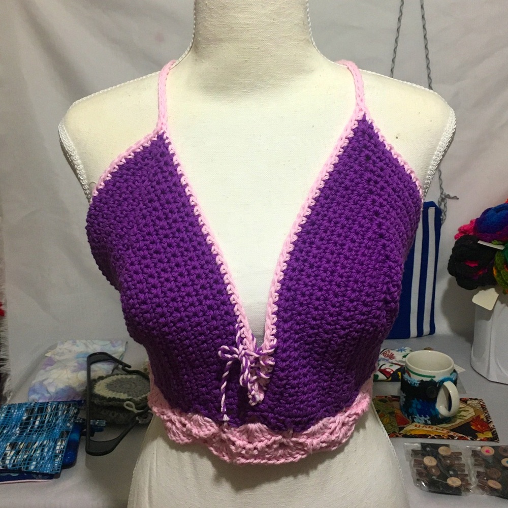 Adjustable Crochet Halter Top - Picture 1 of 3